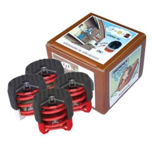 Soleco trillingsdemperset bruin 70–120 kg M8 – 4 stuks